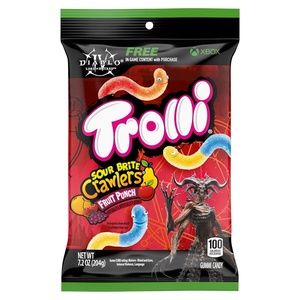 image:imageTrolli Sour Brite Crawlers Candy Fruit Punch Sweet and Sour Gummy Worms 72 ozFruit Punch