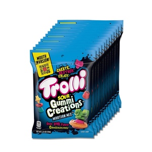 image:imageTrolli Strawberry Puffs Sour Gummy Worms Candy 425 Ounce Bags Pack of 12Gummy Creations